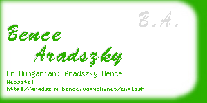 bence aradszky business card